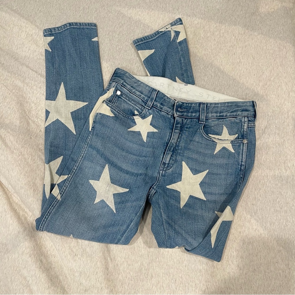 Stella McCartney Star Print Skinny Jeans Light Wash IT 38 / US 24 - Picture 2 of 7